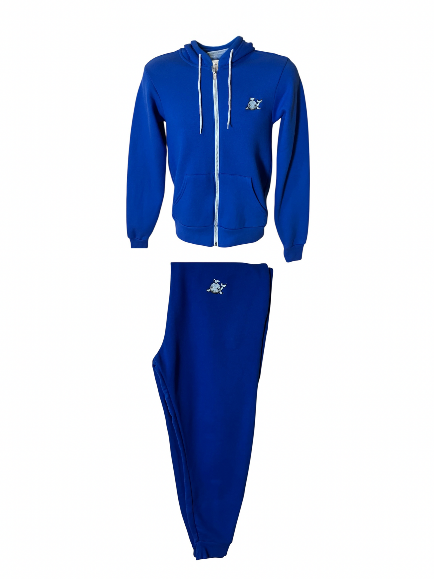 Metallic Embroidered Whale Zip-Up Sweatsuit